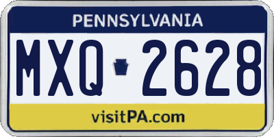 PA license plate MXQ2628