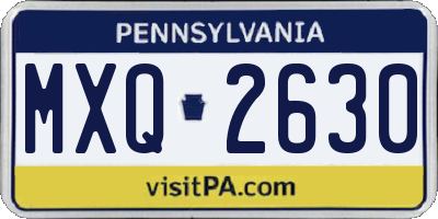 PA license plate MXQ2630
