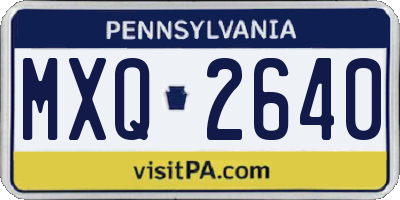 PA license plate MXQ2640