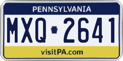 PA license plate MXQ2641