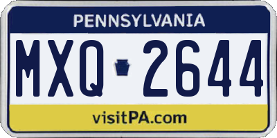PA license plate MXQ2644