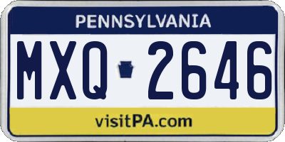 PA license plate MXQ2646