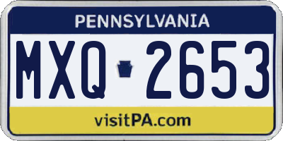 PA license plate MXQ2653