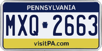 PA license plate MXQ2663
