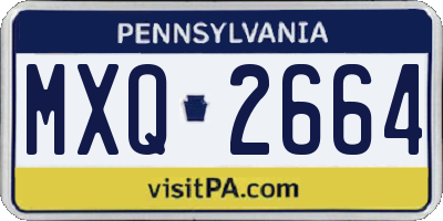 PA license plate MXQ2664