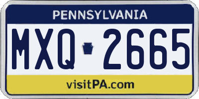 PA license plate MXQ2665