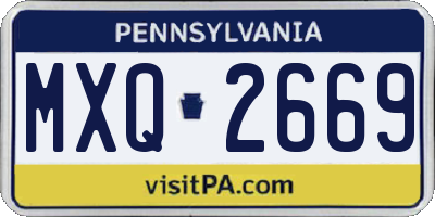 PA license plate MXQ2669