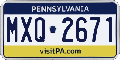 PA license plate MXQ2671
