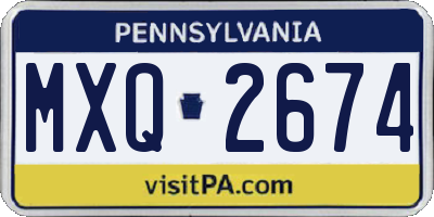 PA license plate MXQ2674