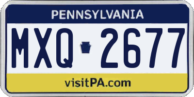 PA license plate MXQ2677