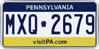 PA license plate MXQ2679