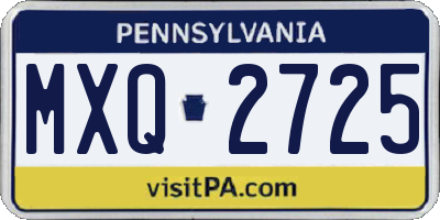 PA license plate MXQ2725