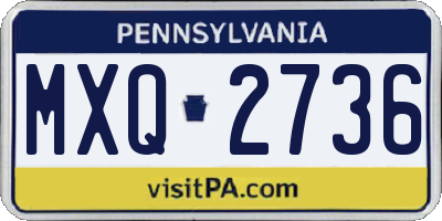PA license plate MXQ2736