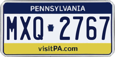 PA license plate MXQ2767