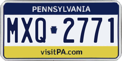 PA license plate MXQ2771
