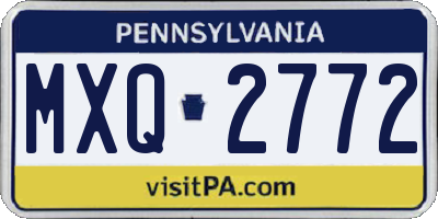 PA license plate MXQ2772