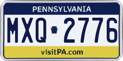 PA license plate MXQ2776