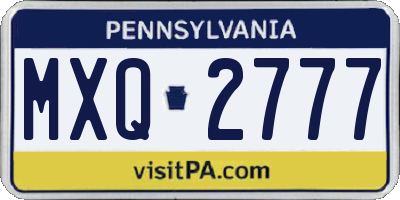 PA license plate MXQ2777
