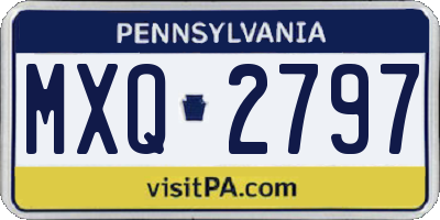PA license plate MXQ2797