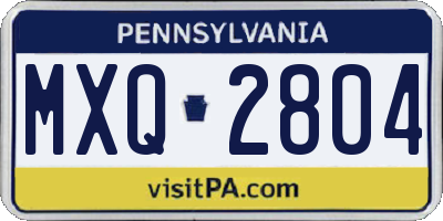 PA license plate MXQ2804