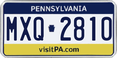 PA license plate MXQ2810