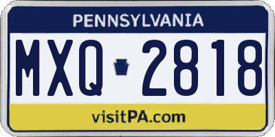 PA license plate MXQ2818
