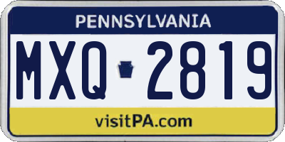 PA license plate MXQ2819