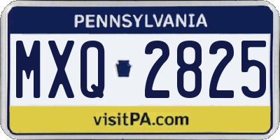 PA license plate MXQ2825
