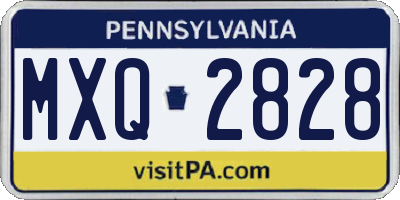 PA license plate MXQ2828