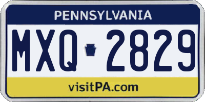 PA license plate MXQ2829