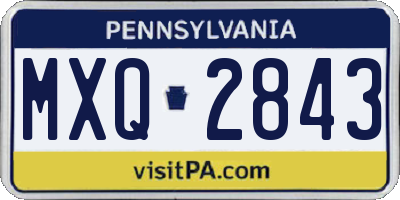 PA license plate MXQ2843
