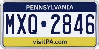 PA license plate MXQ2846