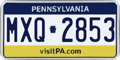 PA license plate MXQ2853