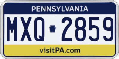 PA license plate MXQ2859