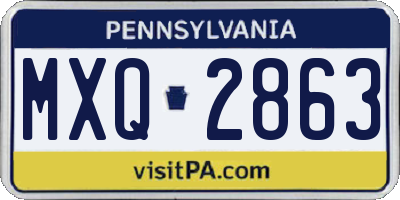 PA license plate MXQ2863