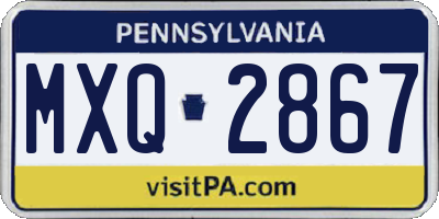 PA license plate MXQ2867
