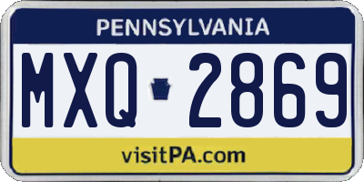 PA license plate MXQ2869