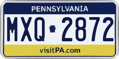 PA license plate MXQ2872