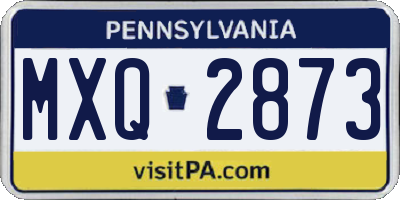 PA license plate MXQ2873