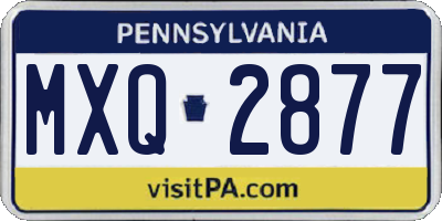 PA license plate MXQ2877