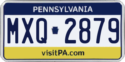 PA license plate MXQ2879