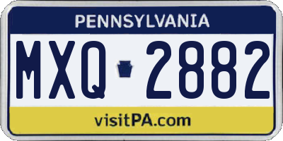 PA license plate MXQ2882