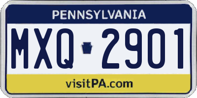 PA license plate MXQ2901