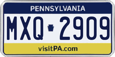 PA license plate MXQ2909
