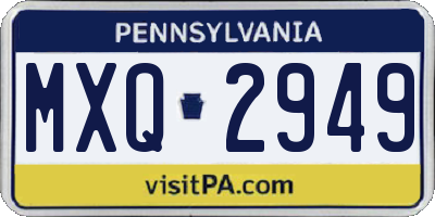 PA license plate MXQ2949