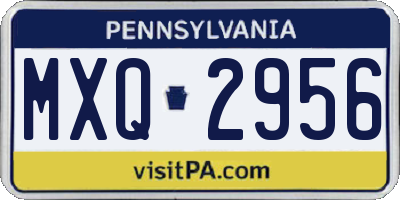 PA license plate MXQ2956