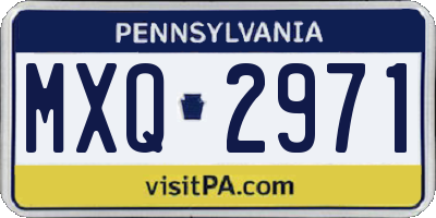 PA license plate MXQ2971