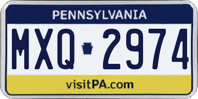 PA license plate MXQ2974