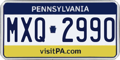 PA license plate MXQ2990