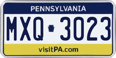 PA license plate MXQ3023